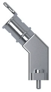 Backshell rettangolare CPE serie C2H in configurazione one-piece 45° entry, vista in prospettiva