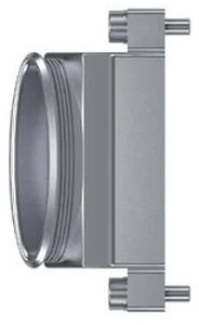 Backshell rettangolare CPE serie C7H in configurazione panel mount 45° entry, vista in prospettiva